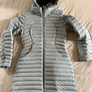 lululemon athletica light gray long down puffer